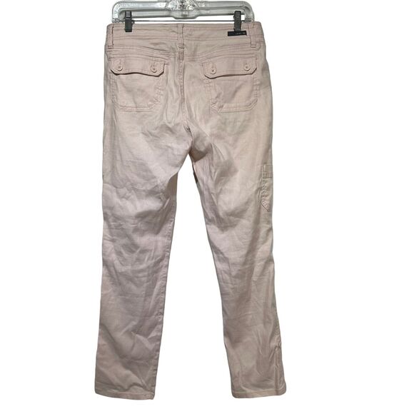 Level 99 Women's Lily Linen Pink Peach Cargo Pants Size 28 - Picture 2 of 9